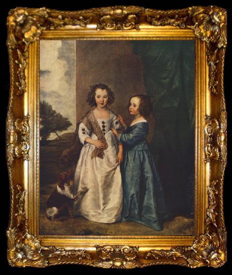 framed  DYCK, Sir Anthony Van Portrait of Philadelphia and Elisabeth Cary fg, ta009-2